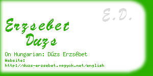 erzsebet duzs business card