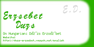 erzsebet duzs business card